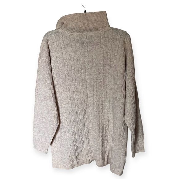 Hammerschmid Wool Pullover Sweater with 1/4 Zip and Embroidery - Size Large - Picture 2 of 10